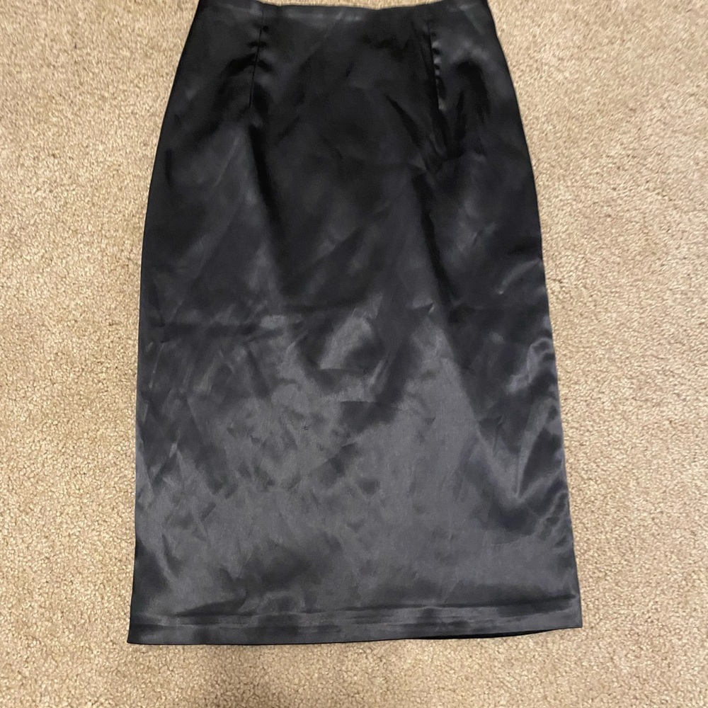 Oh Polly Sleek Black Pencil Skirt